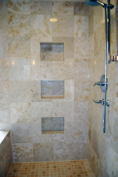 Unique built-in shower niches
