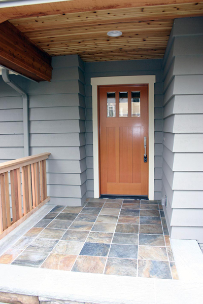 New slate entry and covered porch
