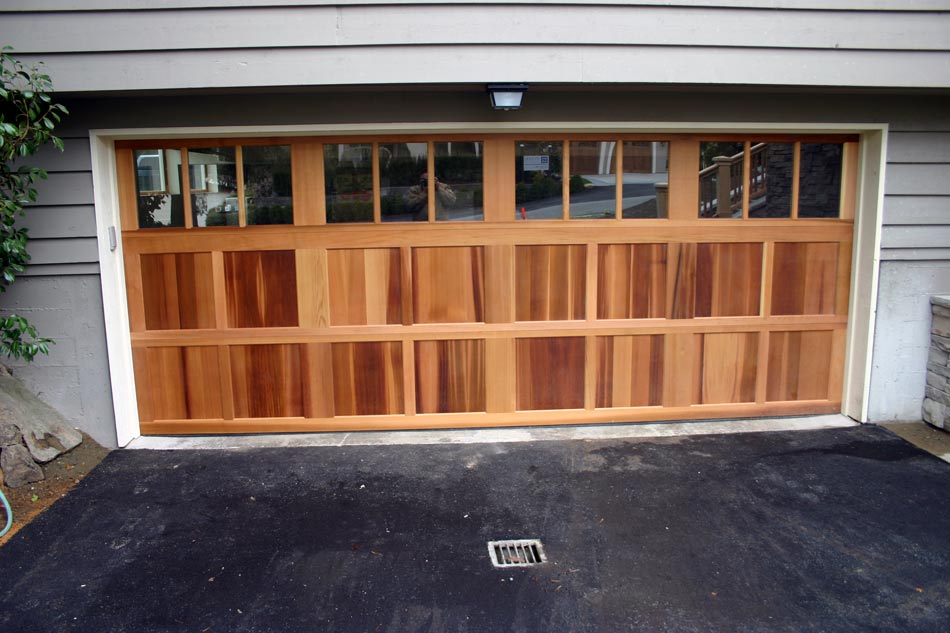 We added a handcrafted cedar garage door