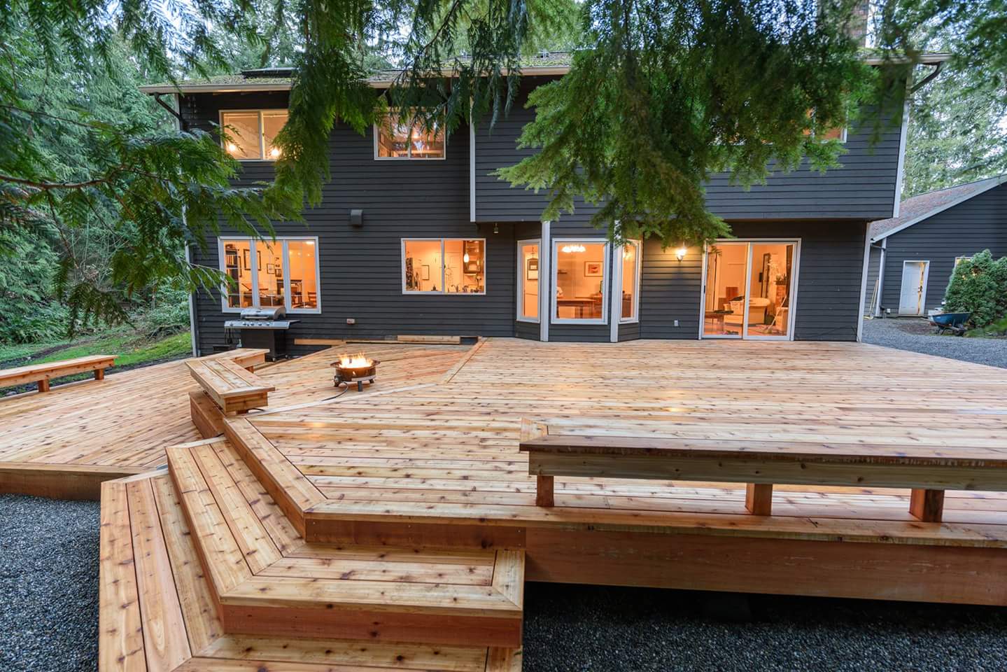 Customized cedar deck