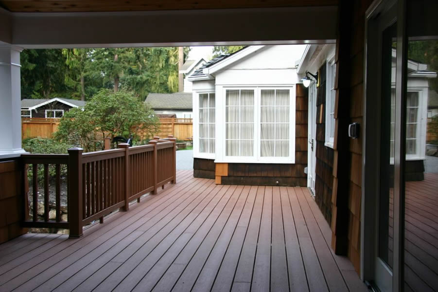 After, installed EverGrain composite decking and railing for a maintenance free deck