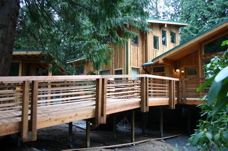 Handcrafted timber framed deck
