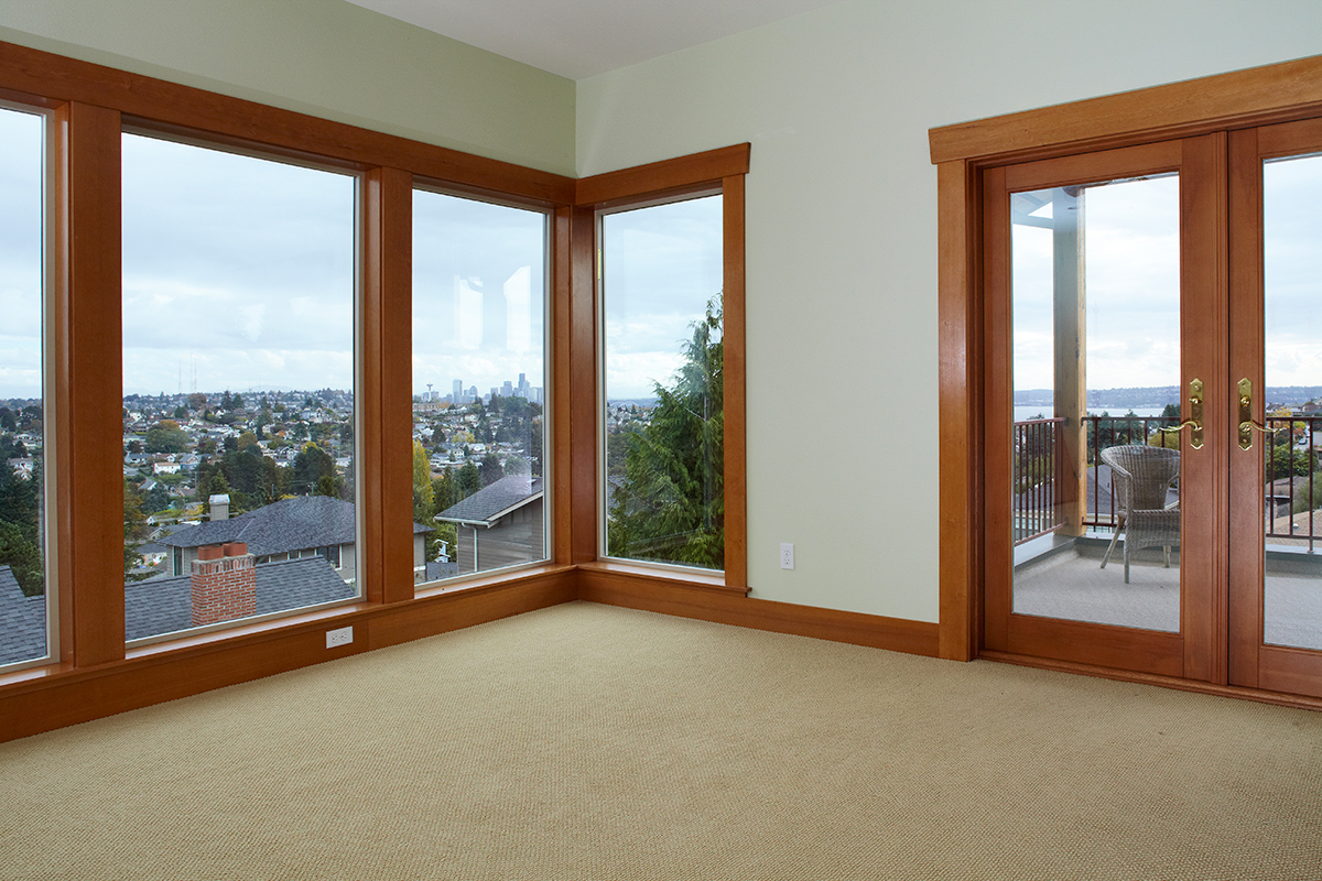 We installed large windows for the master bedroom to make you feel that you could reach out and touch the cities skyline